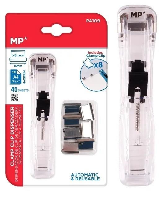 Zszywacz eko z 8 klipsami metalowymi MP